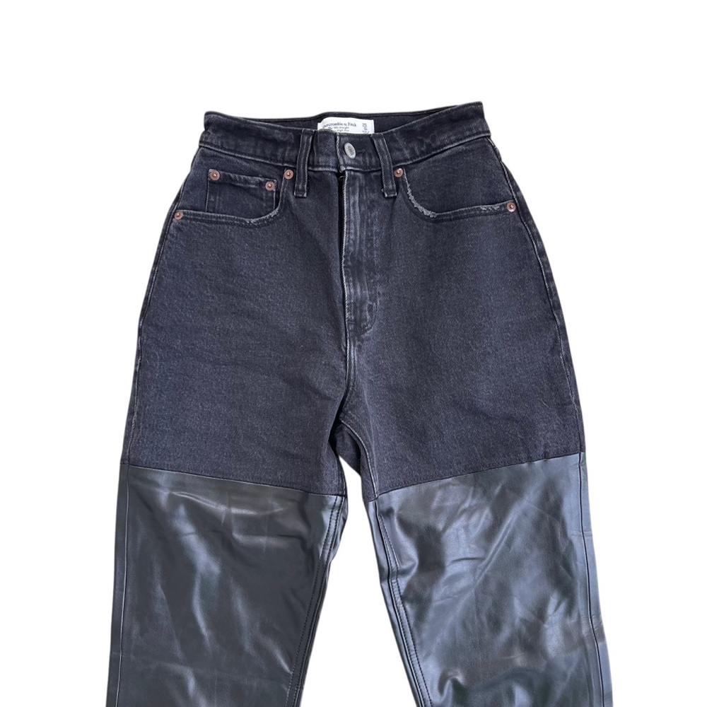 Abercrombie & Fitch Women’s Black Denim ‘90s Straight Leg Ultra High Rise Jeans - Picture 4 of 9